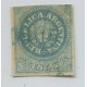 ARGENTINA 1862 GJ 09 ESCUDITO de 15 Cts. ESTAMPILLA CON DOBLE MATASELLO ROSARIO + CERTIFICADO U$ 245